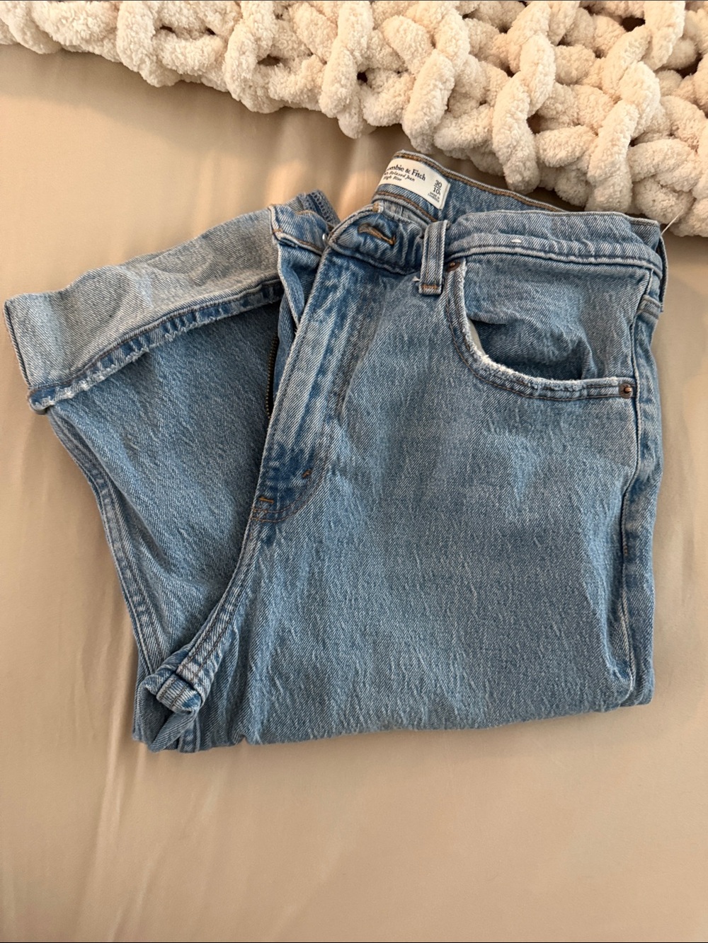 Abercrombie & Fitch Light Wash Wide Leg Jeans - Picture 2 of 7